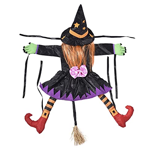 Hexenpuppe Deko Krachende Hexe Hexe auf fliegendem Besen In Baum Halloween Dekoration Requisiten Halloween Mottoparty Ungefähr 42 Zoll Cover