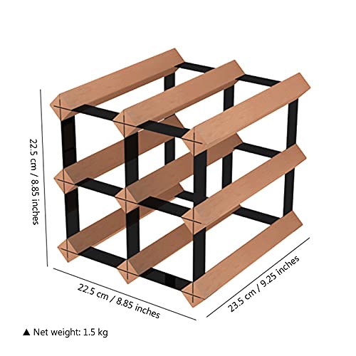 Wll-Dp Freestanding Countertop Wine Rack Beech Wood Wine Storage Shelf Wine Holder, For Tabletop Cabinet Bar Dining Room Kitchen Pantry, Hold 4~6 Bottles #TOP1