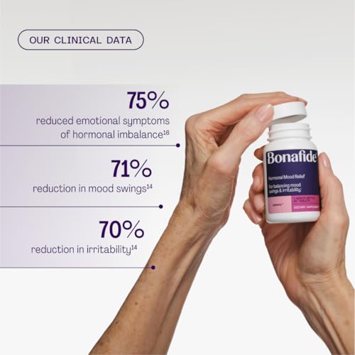 Image of Serenol by Bonafide. Relief from Hormonal Mood Swings, Irritability, & PMS Bloating. - 3-Month Supply (180 Tablets)