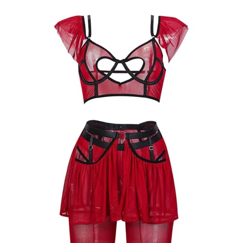 Ensemble de lingerie en dentelle transparente pour vos soirées romantiques à la maison - 2