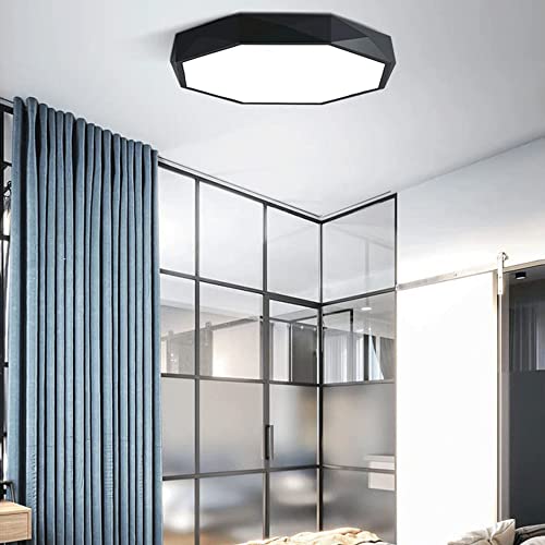 Plafonnier LED noir 24W ultra-fin et géométrique dimmable