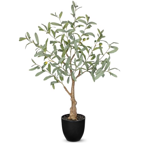 Briful Faux Olive Tree 30.3'' Tall Artificial Potted Olive Tree Decorative Fake Olive Plant for Home...
