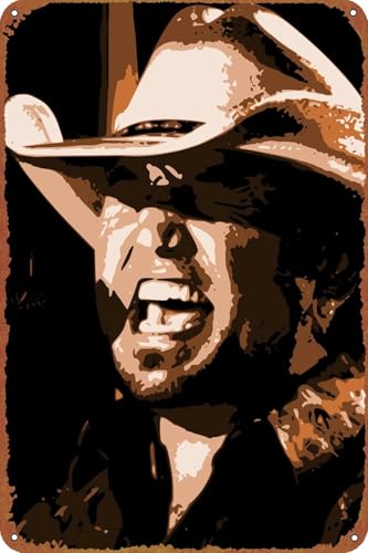 VDFBBFGD Jason Aldean Creative Poster Vintage kitchen logo Farm Country Home metal tin painting decorated 8x12 inches