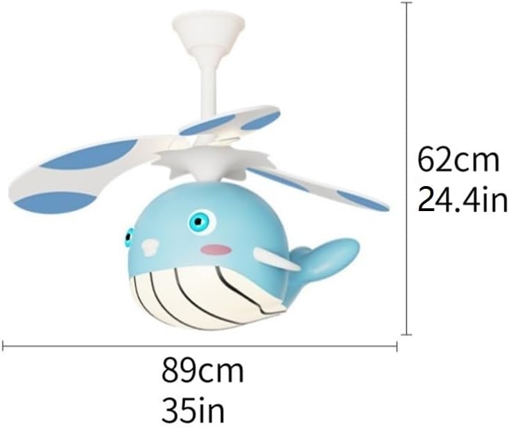 Dolphin Design Ceiling Fan with Light, Cute Ceiling Fans for Bedroom Study, Ceiling Fan with Lights Remote Control, Multi-Tone Illumination Fandelier for Home(Natural)