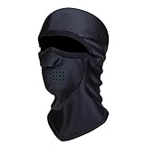 RefrigiWear Ultra Clava Moisture Wicking Warm Fleece Lined Balaclava Face Mask (Black, Medium/Large)