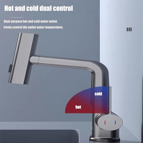 Robinet de cuisine intelligent argent avec douchette extractible cascade
