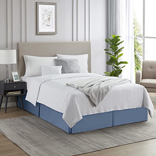 Image of Nestl Blue Heaven Bed Skirt Cal King Size - Cal King Bed Skirt 14 Inch Drop - Brushed Microfiber Bed Skirts - Hotel Quality Pleated Bed Skirt - Shrinkage & Fade Resistant