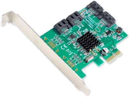 IO Crest SI-PEX40064 4 Port SATA III PCIe Controller Card (Green)