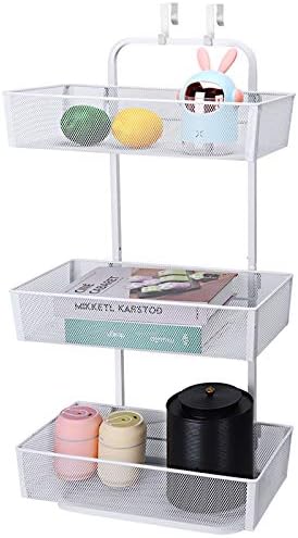 Hanging Kitchen Baskets - MILIJIA 3 Tier Free Standing Mesh Basket Organizer with Hooks for Kitchen Bathroom Pantry