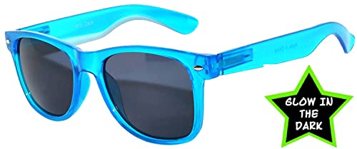 Image of Glow in the dark Smoke Lens Sunglasses Colored Frame 5 Pack OWL turquoise red green yellow