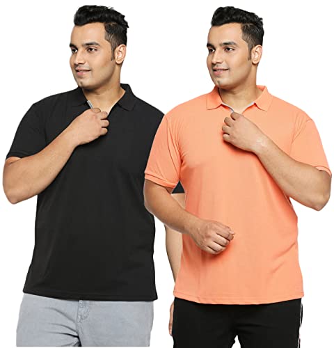 Image of Wear Your Opinion Men's Plus Size Half Sleeve Polo T-Shirt Combo (Set of 2)