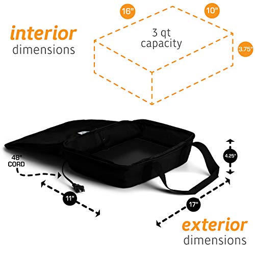 HOTLOGIC Max Large Portable Electric Food Heater - Innovative Food Warmer and Heated Lunch Box for Adults Car/Home - Easily Cook, Reheat, and Keep Your Food Warm - BLACK - 120V - Thumbnail 2