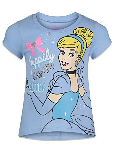 Disney Princess Cinderella Belle Toddler Girls 4 Pack Short Sleeve T-Shirts 5T