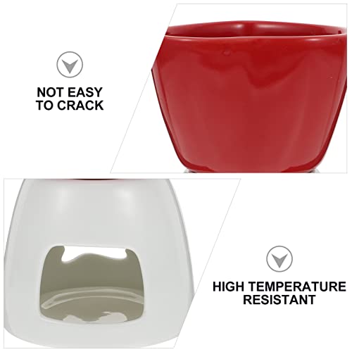 Hemoton Aquecedor de manteiga de cerâmica, panela de derretimento de queijo, fornalha de aquecimento