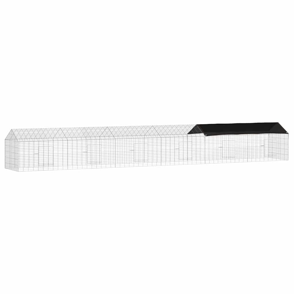 Jaula exterior para conejos de acero galvanizado, jaula grande para conejos, jaula para conejos de jardín, color plata, 400 x 78 x 78 cm, resistente a la intemperie