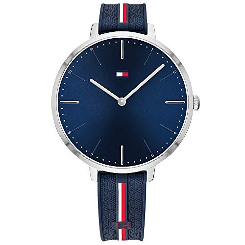 Photos - Wrist Watch Tommy Hilfiger Analogue Quartz Watch for Women with Navy Blue Silicone Bra 