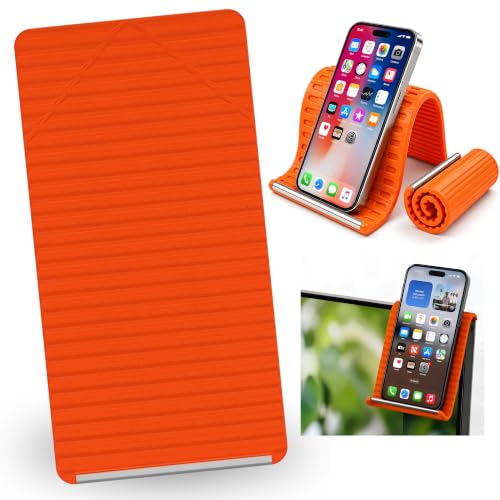 Image of Premium Silicone Mobile Stand | Flexible & Portable Phone Holder (Orange)