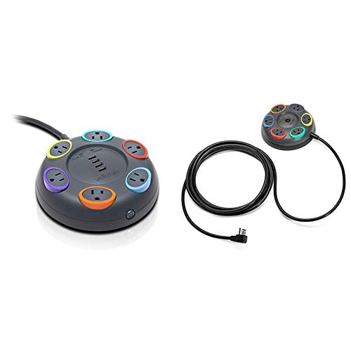 Kensington Smartsockets Surge Protector with 16' Cord and 4 USB Charging Ports (K64494NA) & SmartSockets 6-Outlet, 16-Foot Cord, 1500 Joules Tabletop Surge Protector (K62634NA)