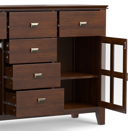 Simplihome AXCRART11-RUS Artisan Solid Pine Wood 54 Inch Contemporary Sideboard Buffet Credenza In Russet Brown Features 2 Doors thumb #9