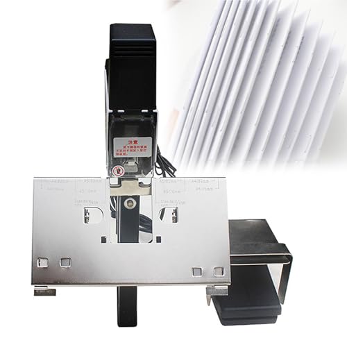 EORNYHQMY Cosedora De Carpeta De Silla De Montar Plana, Máquina De Encuadernación Plegable De Papel, 1-9 Niveles Ajustables a Presión, con Pedal, para Escuelas, Oficinas