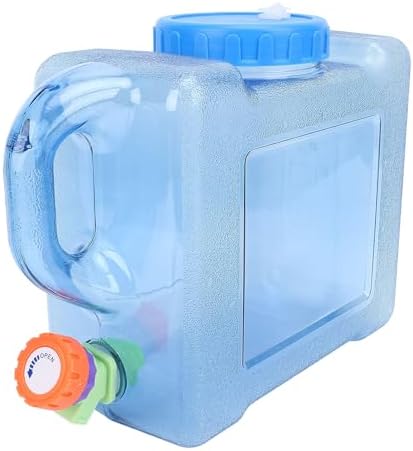 Water Storage Jug 5L Vertical,5L Water Container with Tap,90mm Wide Mouth,Portable Food Grade PC Water Bucket With Tap,Water Container with Faucet for Picnic Backpacking Car Camping Kit