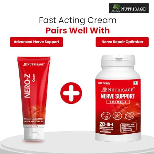 Image of Nero-Z Neuropathy Nerve Relief Cream - Fast Acting Max Relief for Feet, Hands,Legs,Toes,Back-Ultra Strength Menthol,Arnica, Aloe Vera,MSM,Soothing Natural Nerve Comfort, Paraben-Free 50 g