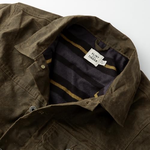 Image of Huckberry Flint and Tinder Men's Flannel-Lined Waxed Trucker Jacket