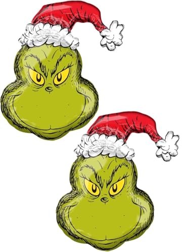 Amscan Licensed Grinchmas Party Supplies Intended for Seuss Grinch Christmas Theme Collection Balloon Set of 2 Officially Licensed by Anagram With Christmas Card Shown