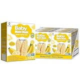 Want-Want Baby Mum-Mum Rice Rusks, Banana, Gluten Free, Allergen Free, Non-GMO, Rice Teether Cookie for Teething Infants, 50g, 24 Rusks per Box - Case Pack of 6