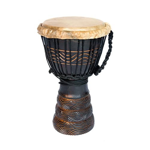 Percusión africana de 30 cm tallada profundamente