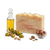 Jabón de Argán Artesanal y Vegano – Jabón en Barra Natural, Facial, de Manos y Cuerpo | Hidratante, Regenerador y Biodegradable | Hecho en España | 100 g (1, Argán)