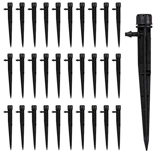 HANSHA 100pcs Adjustable Irrigation Drippers Drip Emitters Perfect for 1/4 inch Tube PE Pipe Flower beds, Vegetable Gardens, Herbs Gardens
