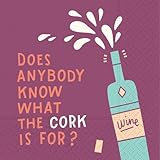 Design Design What the Cork is for Beverage Napkin, 5-Inch, Multicolor, 20 Sheets