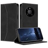Mo-Beauty Hülle Kompatibel mit Huawei Mate 40 Pro, Handyhülle Huawei Mate 40 Pro, PU Leder Flip Klappbare Stoßfest Schutzhülle Magnet Kartenfach Ledertasche Klapphülle für Huawei Mate 40 Pro(Schwarz)