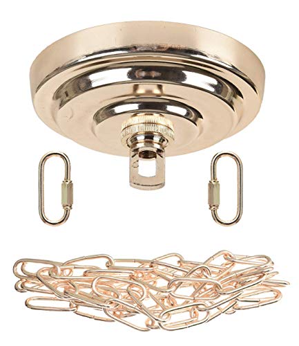Image of Sangle Sopffy Vingage Canopy Kit and Pendant Light Fixture Chain for Chandelier or Swag Light Fixtures,Maximum Weight of 60 Pounds, 6 feet,Heavy Duty,5 Inches Diameter, Black (S Gold)