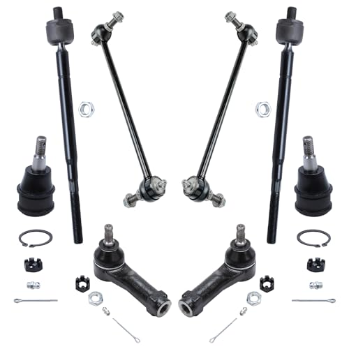 Image of Detroit Axle - 10pc Front Suspension Kit for 1999 2000 2001 Honda Odyssey, 2 Ready Struts w /Coil Spring Assembly 2 Lower Ball Joints 2 Sway Bars 4 Inner & Outer Tie Rods Replacement Struts Shocks