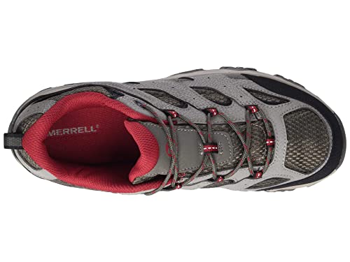 Merrell Moab 3 Low WTRPF Hiking Shoe, Boulder/RED, 4.5 US Unisex Big Kid