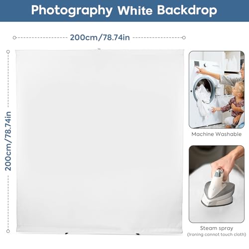 Kit de fondo blanco con soporte ajustable 2x2 m miniatura 5