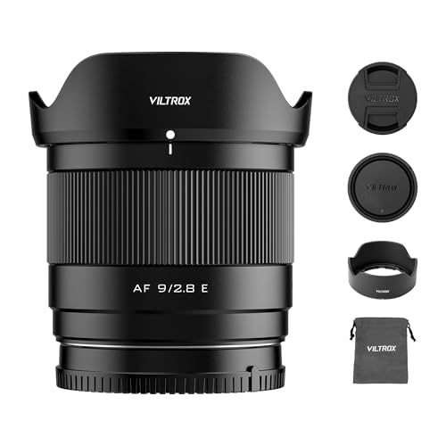 VILTROX AF 9mm f/2.8 Air APS-C Objetivo para Montura Sony E, 113.8° Ultra Gran Angular STM Prime Enfoque automático para Retratos Lente Compatible con Sony a7RV a9II a7CII ZVE1 A1 a6700 a6400 a7iii