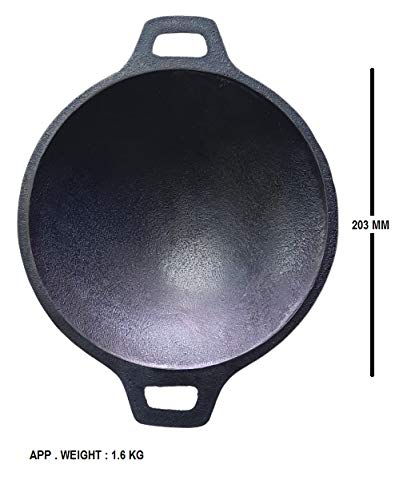 Image of SIRAJ COOKWARE CAST Iron Seasoned APPAM PAN 8 inch ( 203 mm)