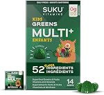 SUKU Vitamins Gélifiés Kids Greens Multi+ – Gélifiés de Super-aliments Verts & Multivitamines pour Enfants | Soutien Immunitaire, Croissance & Développement, Santé Osseuse & Oculaire, Métabolisme Énergétique | Lime Pastèque | 14 Paquets Quotidiens