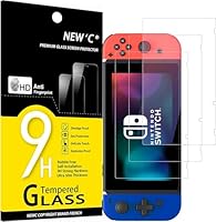 NEW'C 3 Stück für Nintendo Switch für Panzerglas, Frei von Kratzern, 9H Härte, HD Displayschutzfolie, 0.33mm Ultra-klar, Ultrabeständig