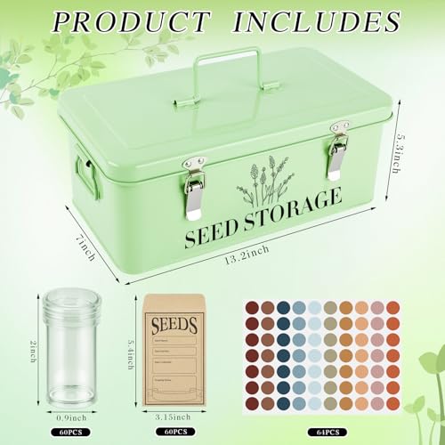 Seed Storage Box , Metal Seed Organizer Saving Box, Seeds Packet Container - Image 2