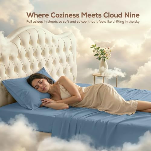 Image of Utopia Bedding Twin Sheet Set - 3 Piece Bed Sheets for Twin Size Bed, Soft and Breathable Microfiber, Includes 1 Fitted Sheet, 1 Flat Sheet and 1 Pillowcase - Oeko Tex (Dutch Blue)