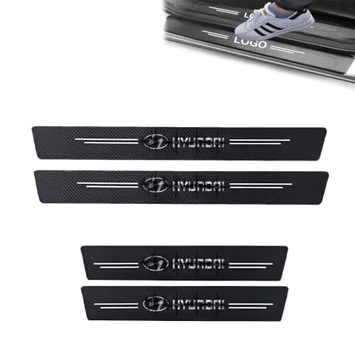 Image of Car Door Sill Carbon Fiber Wrap PPF Film Edge Anti Scratch Protector Stickers Compatible for Exter, Creta, Venue, Verna, i10, i20, Aura, Alcazar, Tucson, Santro, Kona, Ioniq, Getz, Accent, Eon