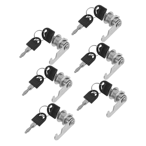 ANDRESLAD 6 セットファイルキャビネット錠 入り 亜合製 耐久性 ドアロック 鍵付き オフィス用引き出し ロッカー 更衣室対応 セキュリティ強化用
