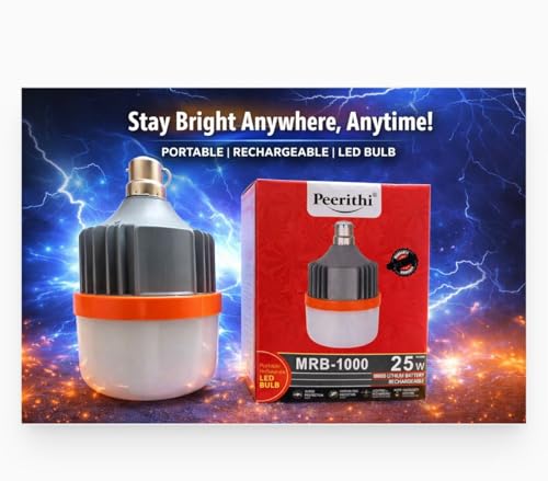 Image of 25W Rechargeable Inverter LED Bulb | Emergency Backup Light with Lithium Battery | B22 Base | Auto on during Power Cut | Energy Saving for Home & Office