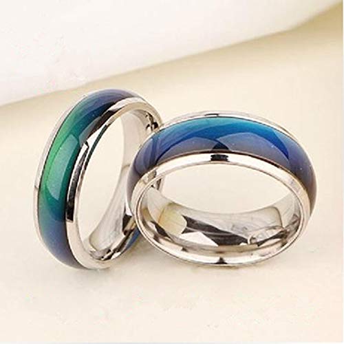hj Anillos Anillos Mujer Anillo de Hombre Joyería Fina del Estado de ánimo Anillo de Cambio de Color emoción del Estado de ánimo Anillo cambiable Banda de Temperatura Tamaño del Anillo, Anillo: 16 mm