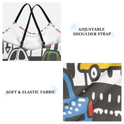 Girl's One Piece Swimsuit Hand Draw Car Beach Bathing Swimwear3