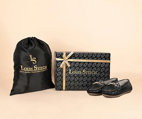 Image of LOUIS STITCH Women's Premium Slip-On Loafers with Buckle | Elegant Solid Slip-On Comfort Shoes for Casual and Formal Wear | Slip-On Loafer Shoes for Women | LSLD-BLR-HS02